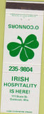 Matchbook Cover - O'Connors Oshkosh WI