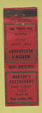 Matchbook Cover - Martin's Restaurant New London WI WORN