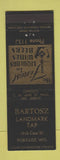 Matchbook Cover - Bartosz Landmark Tap Portage WI bar
