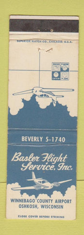 Matchbook Cover - Basler Flight Services Oshkosh WI