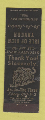 Matchbook Cover - Isle of View Tavern Tiger Sturgeon Bay WI WEAR