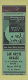 Matchbook Cover - Oak Grove Garage Juneau WI