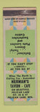 Matchbook Cover - Herman's Tavern Cafe Pelican Lake WI WEAR