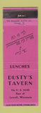 Matchbook Cover - Dusty's Tavern Lowell WI