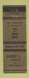Matchbook Cover - Lange's Restaurant Manitowoc WI ADVANCE WEAR