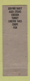 Matchbook Cover - Lange's Restaurant Manitowoc WI ADVANCE WEAR