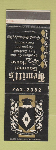 Matchbook Cover - Hewitt's Restaurant South Milwaukee WI