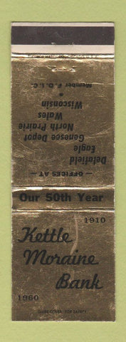 Matchbook Cover - Kettle Moraine Bank Delafield Eagle Genesee Depot WI