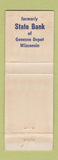 Matchbook Cover - Kettle Moraine Bank Delafield Eagle Genesee Depot WI
