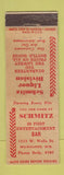 Matchbook Cover - Schmitz Bar Milwaukee WI liquor