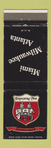 Matchbook Cover - Brothers Two Restaurant Miami Atlanta Milwaukee