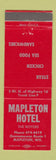 Matchbook Cover - Mapleton Hotel WI