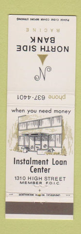 Matchbook Cover - North Side Bank Racine WI