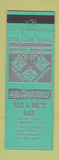 Matchbook Cover - Ted and Hil's Bar Stockbridge WI