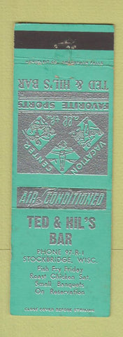 Matchbook Cover - Ted and Hil's Bar Stockbridge WI