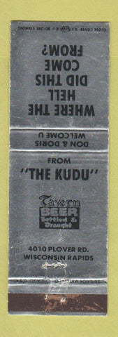 Matchbook Cover - Kudu Bar Wisconsin Rapids WI SILVER WEAR
