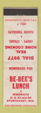 Matchbook Cover - Be Bee's Lunch Sturtevant WI WEAR