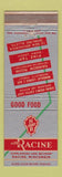 Matchbook Cover - Hotel Racine WI WEAR