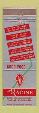 Matchbook Cover - Hotel Racine WI WEAR