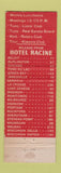 Matchbook Cover - Hotel Racine WI WEAR