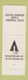 Matchbook Cover - First National Bank Rhinelander Lake Tomahawk WI