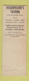 Matchbook Cover - Rosenfelder's Tavern Alderly WI