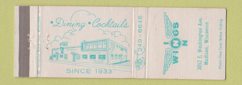 Matchbook Cover - Wings Inn Madison WI