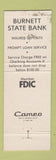 Matchbook Cover - Burnett State Bank WI