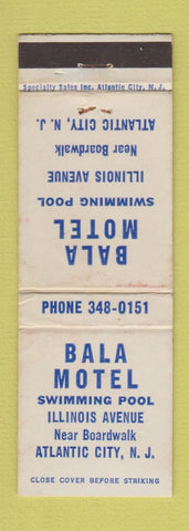 Matchbook Cover - Bala Motel Atlantic City NJ WEAR