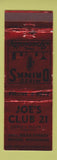 Matchbook Cover - Joe's Club 21 Racine WI