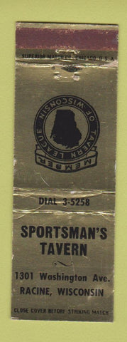 Matchbook Cover - Sportsman's Tavern Racine WI WEAR