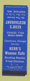 Matchbook Cover - Kerr's Restaurant Portage WI Wauona Cafe WEAR