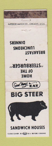 Matchbook Cover - Big Steer Sandwiches Osseo WI WEAR