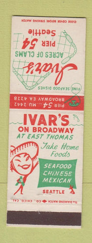 Matchbook Cover - Ivar's Clams Seattle WA