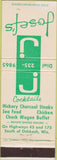 Matchbook Cover - Josef's Restaurant Oshkosh WI