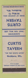 Matchbook Cover - Curtis Tavern Neshkoro WI