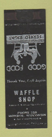 Matchbook Cover - Waffle Shop Monroe WI WORN
