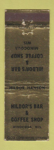Matchbook Cover - Hildor's Bar Coffee Shop Minocqua WI WEAR
