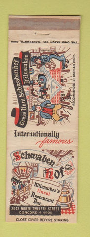 Matchbook Cover - Schwaben Hof Milwaukee WI German WEAR #2
