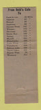 Matchbook Cover - Held's Cafe Menomonee Falls WI bowling WEAR