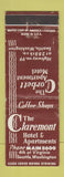 Matchbook Cover - The Claremont Hotel Seattle WA WORN