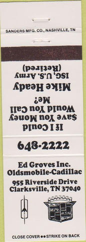 Matchbook Cover - Ed Groves Oldsmobile Cadillac Clarksville TN