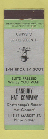 Matchbook Cover - Danbury Hat Company Chattanooga TN MERCHANTS