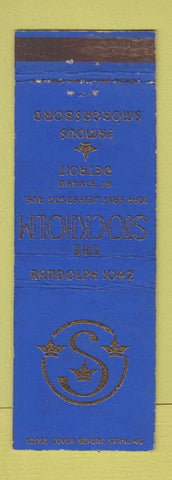 Matchbook Cover - Stockholm Smorgasbord Detroit MI
