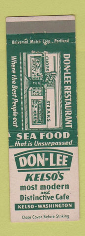 Matchbook Cover - Don Lee Restaurant Kelso WA