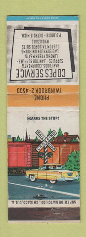 Matchbook Cover - Copes Service Uniforms Supply Detroit MI WORN
