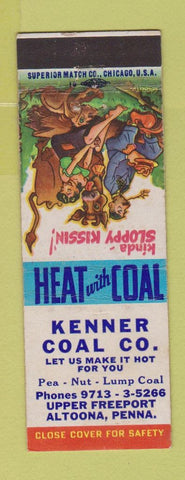 Matchbook Cover - Kenner Coal Altoona PA hillbilly