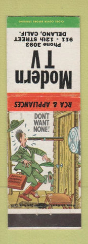 Matchbook Cover - Modern TV Delano CA RCA hillbilly