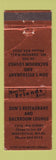 Matchbook Cover - Don's Restaurant Marysville WA WEAR