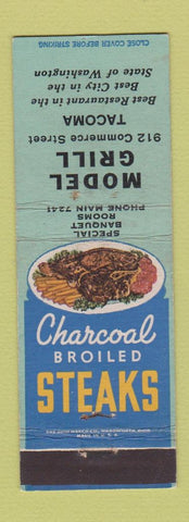 Matchbook Cover - Model Grill Tacoma WA